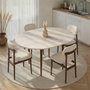 Nordure Mesa de Comedor Extensible Travertino y Nogal